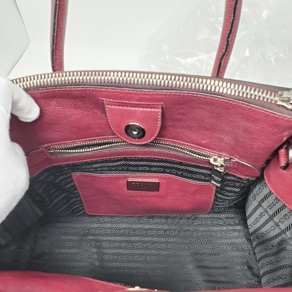 100% Auth Prada Leather Satchel Bag - Picture 11 of 14